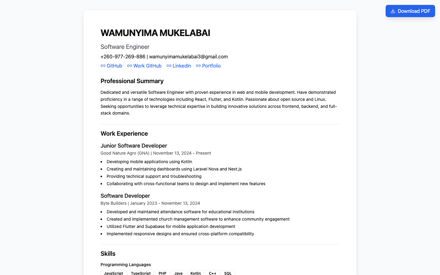 Curriculum vitae